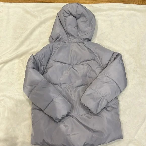 Zara girl light grey hooded puffer jacket-size 13-14 - Picture 3 of 8